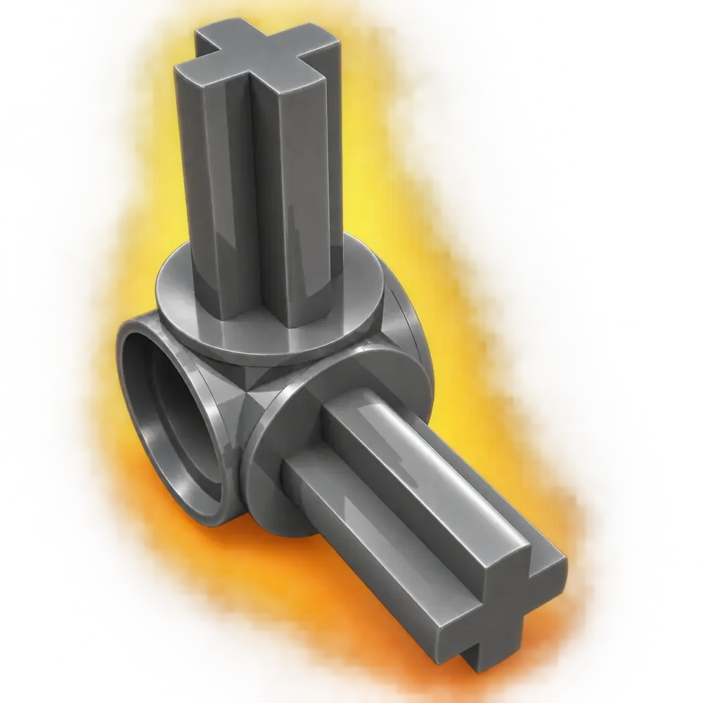 Grijze LEGO® Technic-verbinding 10197 met twee haakse assen