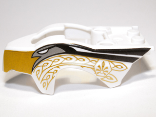Part 11111pb02 - Flywheel Fairing Bird Raptor Shape with Eagle and Gold Ornament Pattern - De BrickPlaats