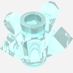 Part 11127 - Rock 1 x 1 Crystal 4 Point (Brick, Round 1 x 1 with 4 Upward Fins / Points) - De BrickPlaats
