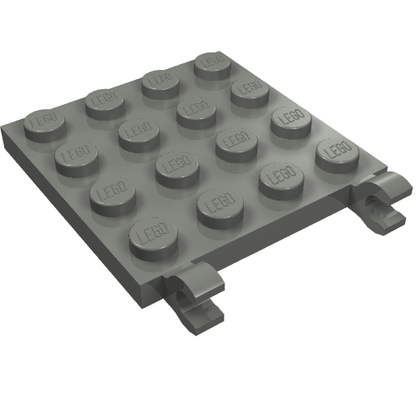 Part 11399 - Plate, Modified 4 x 4 with 2 Open O Clips (Horizontal Grip) - De BrickPlaats