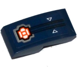 Part 11477pb034 - Slope, Curved 2 x 1 x 2/3 with Circuitry, Orange Microchip and 2 White Triangles Pattern (Sticker) - Set 70315 - De BrickPlaats