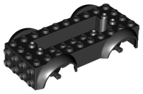 Part 11650c01 - Vehicle, Base 5 x 10 x 2 1/2 with Mudguards and 6 x 2 Recessed Center with 3 Holes with (Same Color) Wheels Holders Attached - De BrickPlaats