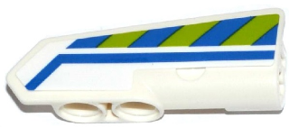Part 11946pb015 - Technic, Panel Fairing #21 Very Small Smooth, Side B with Blue Line and Blue and Lime Danger Stripes Pattern (Sticker) - Set 42047 - De BrickPlaats