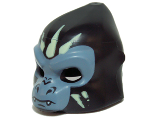 Part 13361pb05 - Minifigure, Headgear Mask Gorilla with Gray Face and Light Yellow Face Paint, Closed Mouth Pattern - De BrickPlaats