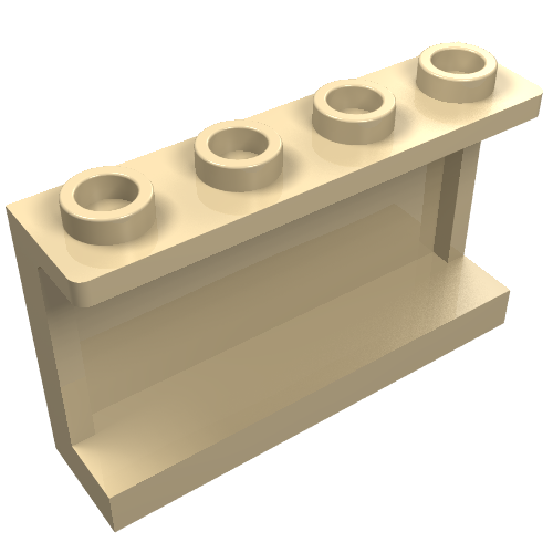 Part 14718 - Panel 1 x 4 x 2 with Side Supports - Hollow Studs - De BrickPlaats