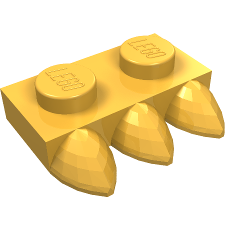 Part 15208 - Plate, Modified 1 x 2 with 3 Teeth - De BrickPlaats