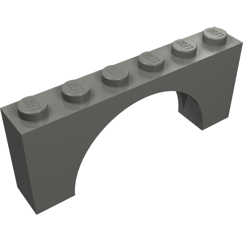 Part 15254 - Arch 1 x 6 x 2 - Medium Thick Top without Reinforced Underside - De BrickPlaats