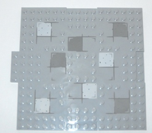 Part 15623pb001 - Brick, Modified 16 x 16 x 2/3 with 1 x 4 Indentations and 1 x 4 Plate with Stones Pattern - De BrickPlaats
