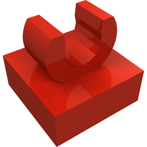 Part 15712 - Tile, Modified 1 x 1 with Open O Clip - De BrickPlaats