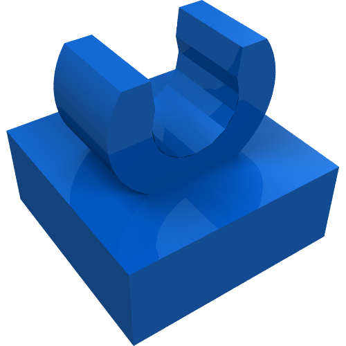 Part 15712 - Tile, Modified 1 x 1 with Open O Clip - De BrickPlaats