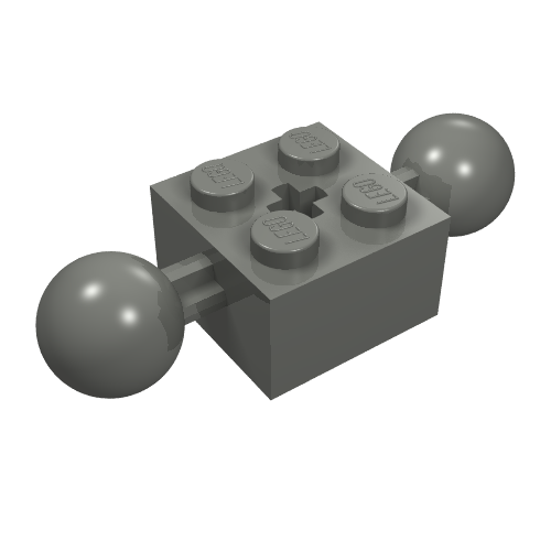 Part 17114 - Technic, Brick Modified 2 x 2 with 2 Ball Joints and Axle Hole - De BrickPlaats