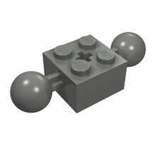 Part 17114 - Technic, Brick Modified 2 x 2 with 2 Ball Joints and Axle Hole - De BrickPlaats