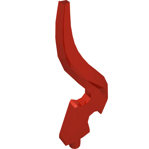 Part 18395 - Wave Rounded Curved Single with Bar End and Triangular Base (Flame) - De BrickPlaats