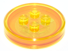 Part 18602c02 - Dimensions Toy Tag 4 x 4 x 2/3 with 4 Studs and Trans-Orange Bottom (Generic for Gadgets) - De BrickPlaats