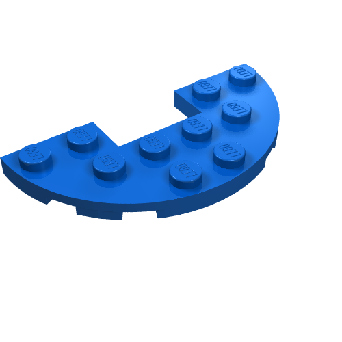 Part 18646 - Plate, Round Half 3 x 6 with 1 x 2 Cutout - De BrickPlaats
