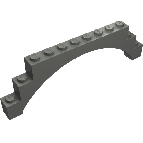Part 18838 - Arch 1 x 12 x 3 Raised Arch with 5 Cross Supports - De BrickPlaats
