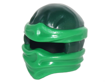 Part 19857pb05 - Minifigure, Headgear Ninjago Wrap Type 2 with Molded Green Wraps and Knot Pattern - De BrickPlaats