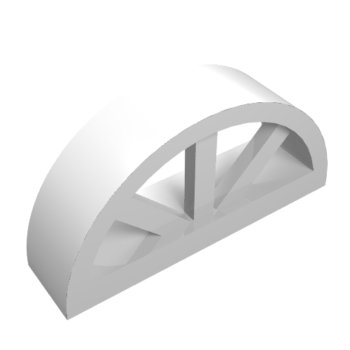 Part 20309 - Window 1 x 4 x 1 2/3 with Spoked Rounded Top - De BrickPlaats