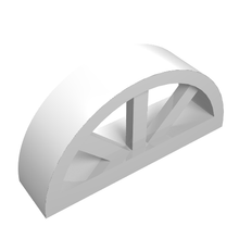 Part 20309 - Window 1 x 4 x 1 2/3 with Spoked Rounded Top - De BrickPlaats