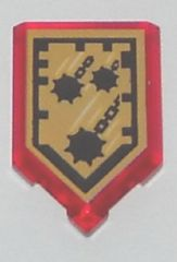 Part 22385pb010 - Tile, Modified 2 x 3 Pentagonal with Nexo Power Shield Pattern - Mace Rain - De BrickPlaats