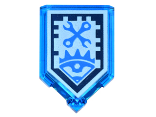 Part 22385pb013 - Tile, Modified 2 x 3 Pentagonal with Nexo Power Shield Pattern - Mech Master - De BrickPlaats