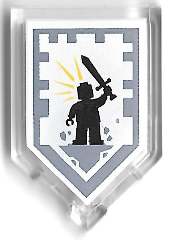 Part 22385pb108 - Tile, Modified 2 x 3 Pentagonal with Nexo Power Shield Pattern - Battle Cry - De BrickPlaats
