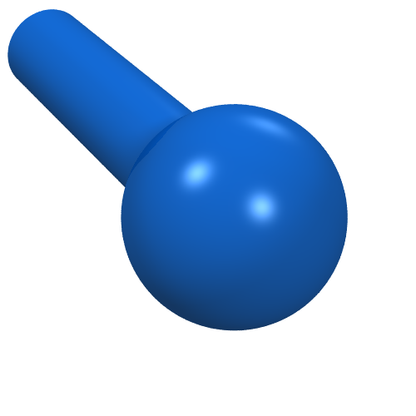 Part 22484 - Bar 1L with Tow Ball - De BrickPlaats