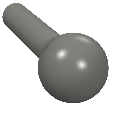 Part 22484 - Bar 1L with Tow Ball - De BrickPlaats