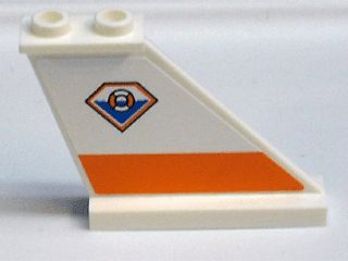 Part 2340pb042R - Tail 4 x 1 x 3 with Coast Guard Pattern on Right Side (Sticker) - Set 7738 - De BrickPlaats