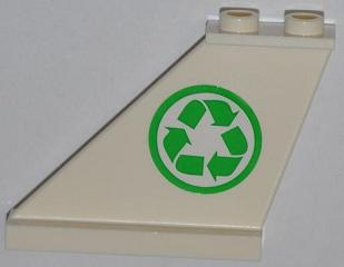 Part 2340pb045L - Tail 4 x 1 x 3 with Recycling Arrows on Left Side Pattern (Sticker) - Set 4432 - De BrickPlaats