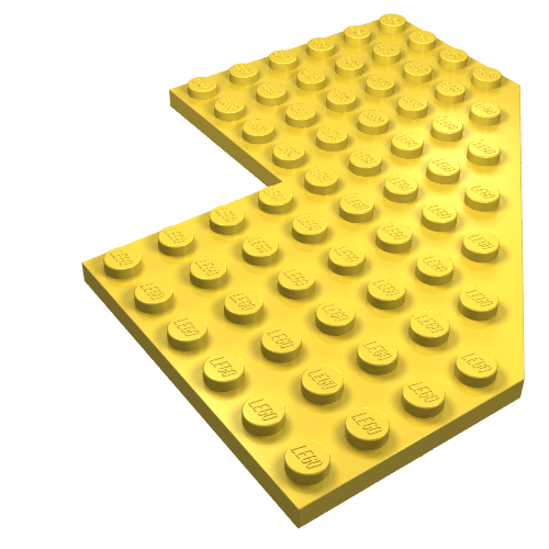 Part 2401 - Wedge, Plate 10 x 10 with 4 x 4 Cutout and Cut Corner - De BrickPlaats
