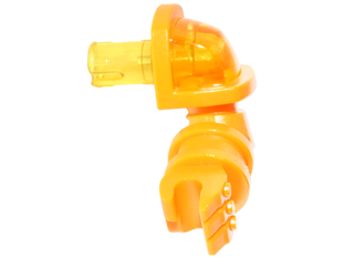 Part 24101pb02 - Arm Armored, Left with Trans-Yellow Shoulder and Pin Pattern (Nexo Knights Axl) - De BrickPlaats