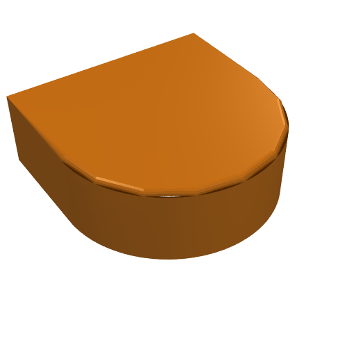 Part 24246 - Tile, Round 1 x 1 Half Circle Extended - De BrickPlaats