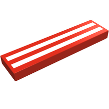 Part 2431p51 - Tile 1 x 4 with White Horizontal Stripes Pattern - De BrickPlaats