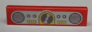 Part 2431pb0181 - Tile 1 x 4 with Lights with CD and Speakers on Light Aqua Background Pattern - De BrickPlaats