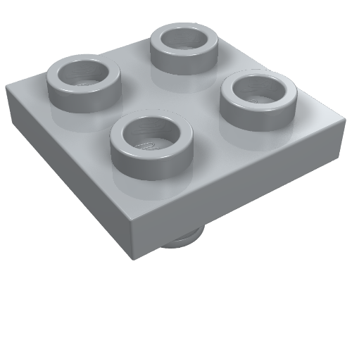 Part 2476 - Plate, Modified 2 x 2 with Pin on Bottom - De BrickPlaats