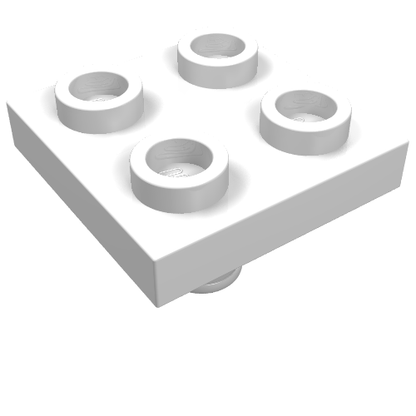 Part 2476 - Plate, Modified 2 x 2 with Pin on Bottom - De BrickPlaats