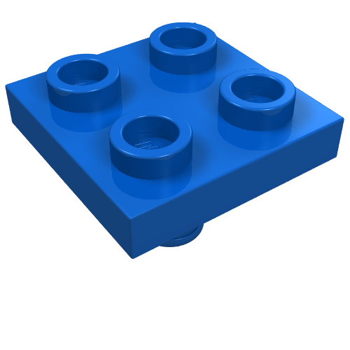 Part 2476 - Plate, Modified 2 x 2 with Pin on Bottom - De BrickPlaats