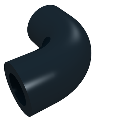 Part 25214 - Brick, Round 1 x 1 d. 90 degrees Elbow Macaroni - No Stud - Type 2 - Axle Hole - De BrickPlaats