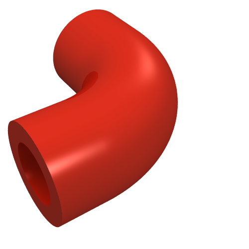 Part 25214 - Brick, Round 1 x 1 d. 90 degrees Elbow Macaroni - No Stud - Type 2 - Axle Hole - De BrickPlaats