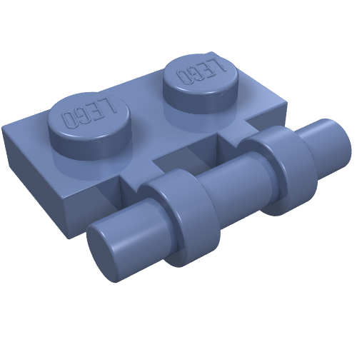 Part 2540 - Plate, Modified 1 x 2 with Bar Handle on Side - Free Ends - De BrickPlaats