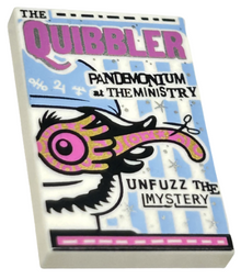 Part 26603pb023 - Tile 2 x 3 with The Quibbler Newspaper Pattern - De BrickPlaats