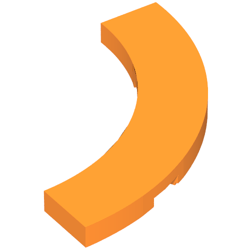 Part 27507 - Tile, Round Corner 4 x 4 Macaroni Wide - De BrickPlaats