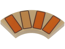 Part 27925pb022 - Tile, Round Corner 2 x 2 Macaroni with Dark Orange and Medium Nougat Bricks / Rectangles Pattern - De BrickPlaats