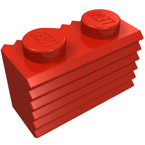 Part 2877 - Brick, Modified 1 x 2 with Grille / Fluted Profile - De BrickPlaats