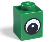 Part 3005pb011 - Brick 1 x 1 with Eye Simple with Black and White Pattern, Circle in Pupil - De BrickPlaats