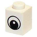 Part 3005pb011 - Brick 1 x 1 with Eye Simple with Black and White Pattern, Circle in Pupil - De BrickPlaats