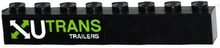 Part 3008pb141L - Brick 1 x 8 with White and Lime Arrows and 'U TRANS TRAILERS' Pattern Model Left Side (Sticker) - Set 60085 - De BrickPlaats
