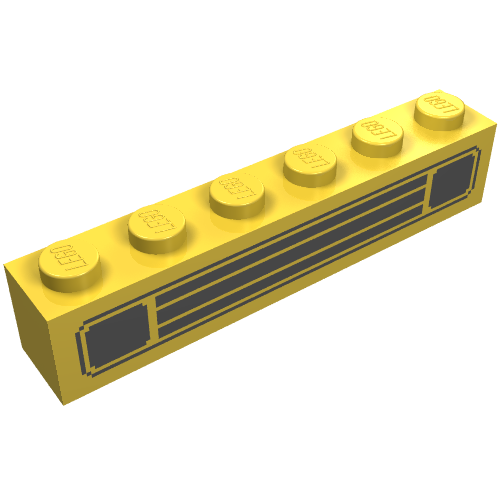 Part 3009p01 - Brick 1 x 6 with Black Car Grille Pattern - De BrickPlaats