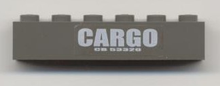 Part 3009pb116 - Brick 1 x 6 with 'CARGO' and 'CB 53320' Pattern (Sticker) - Set 4512 - De BrickPlaats